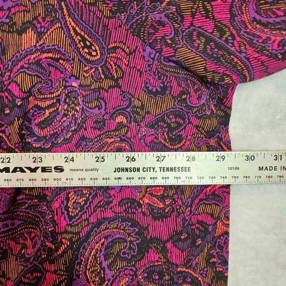 Catherines Blouse Womens 3X Colorful Paisley Button-Up tunic career office bold - Picture 3 of 13